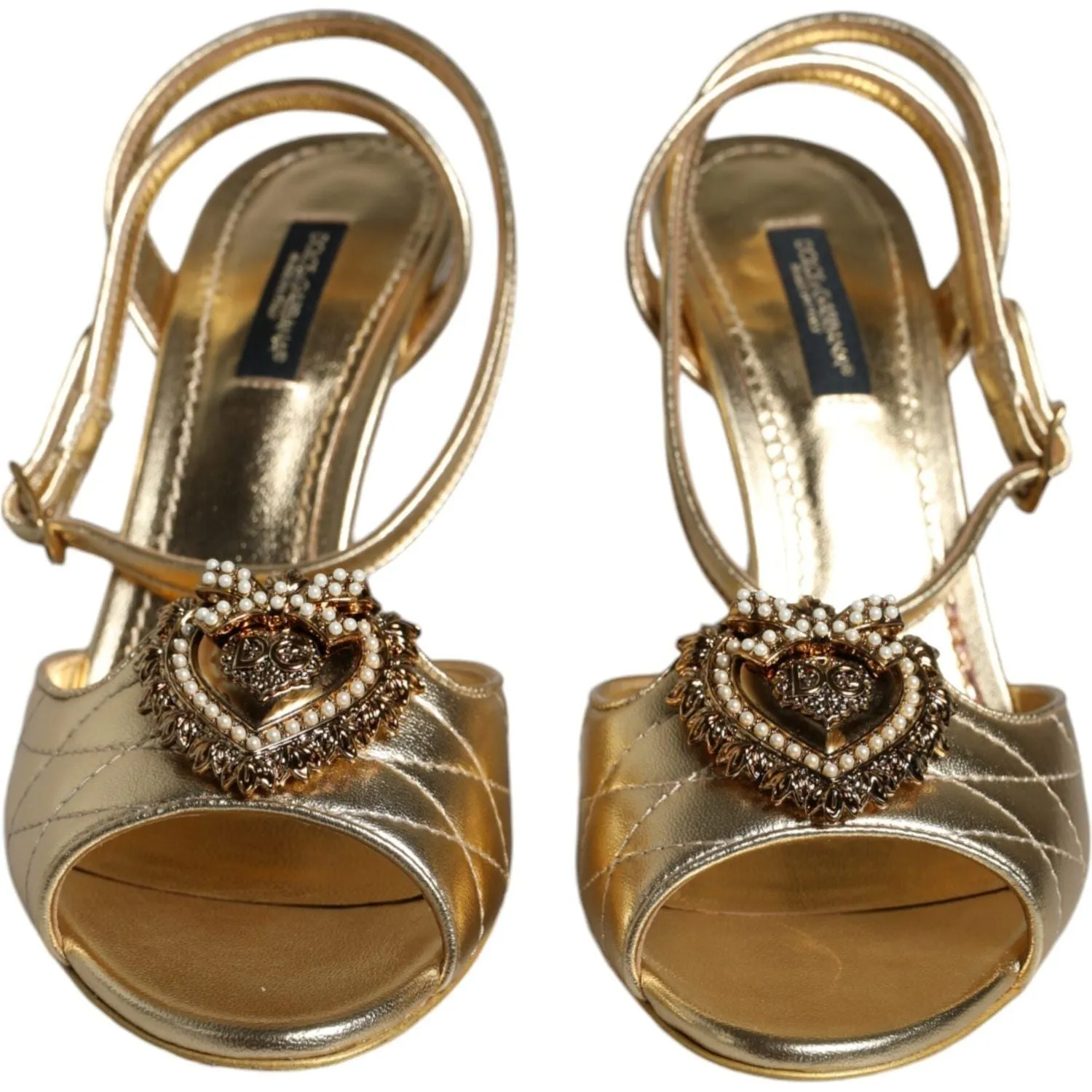 Dolce & Gabbana Gold Devotion Embellished Keira Sandals Shoes