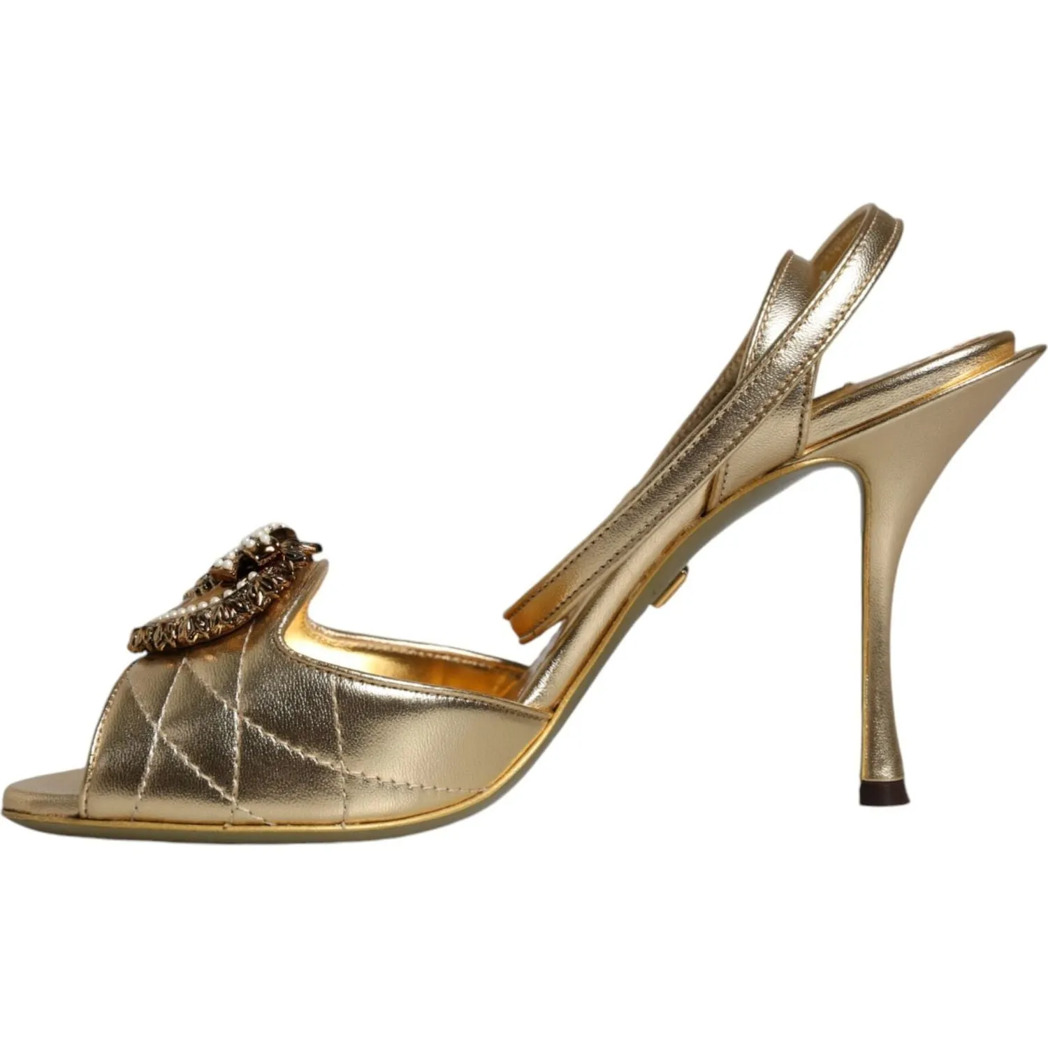 Dolce & Gabbana Gold Devotion Embellished Keira Sandals Shoes