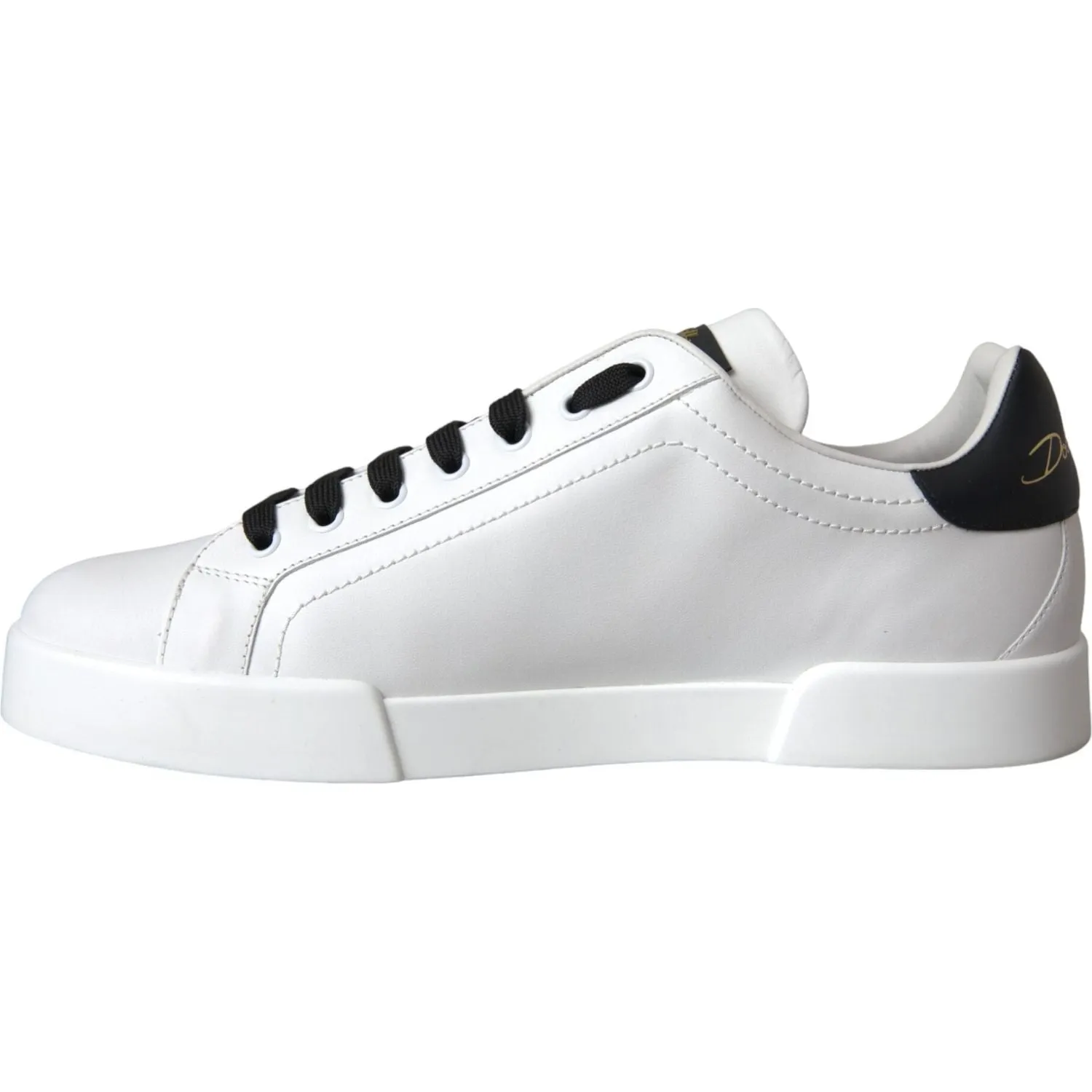 Dolce & Gabbana White Leather DG Logo Casual Low Top Sneakers Shoes