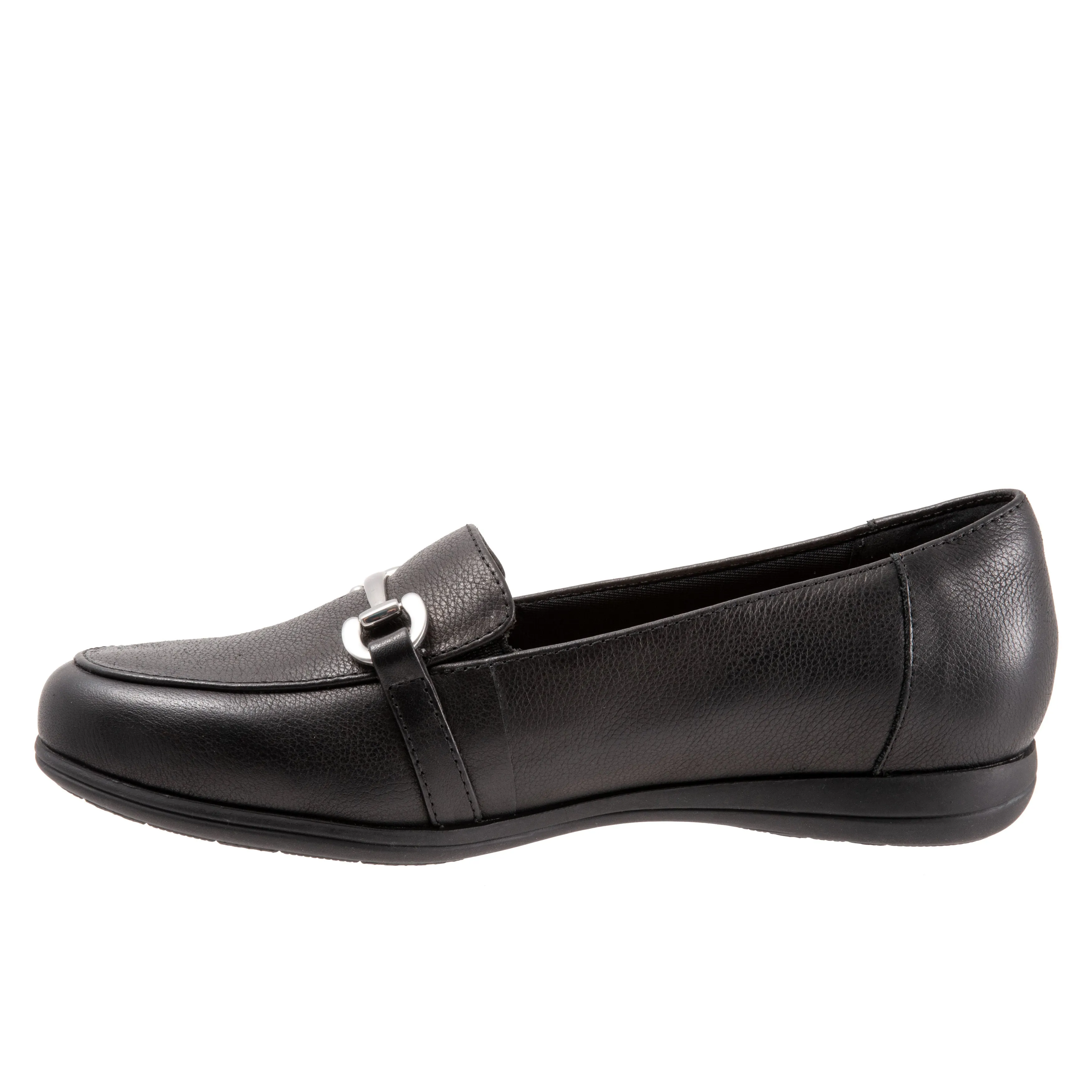 Donelle Black Leather Loafer Shoes