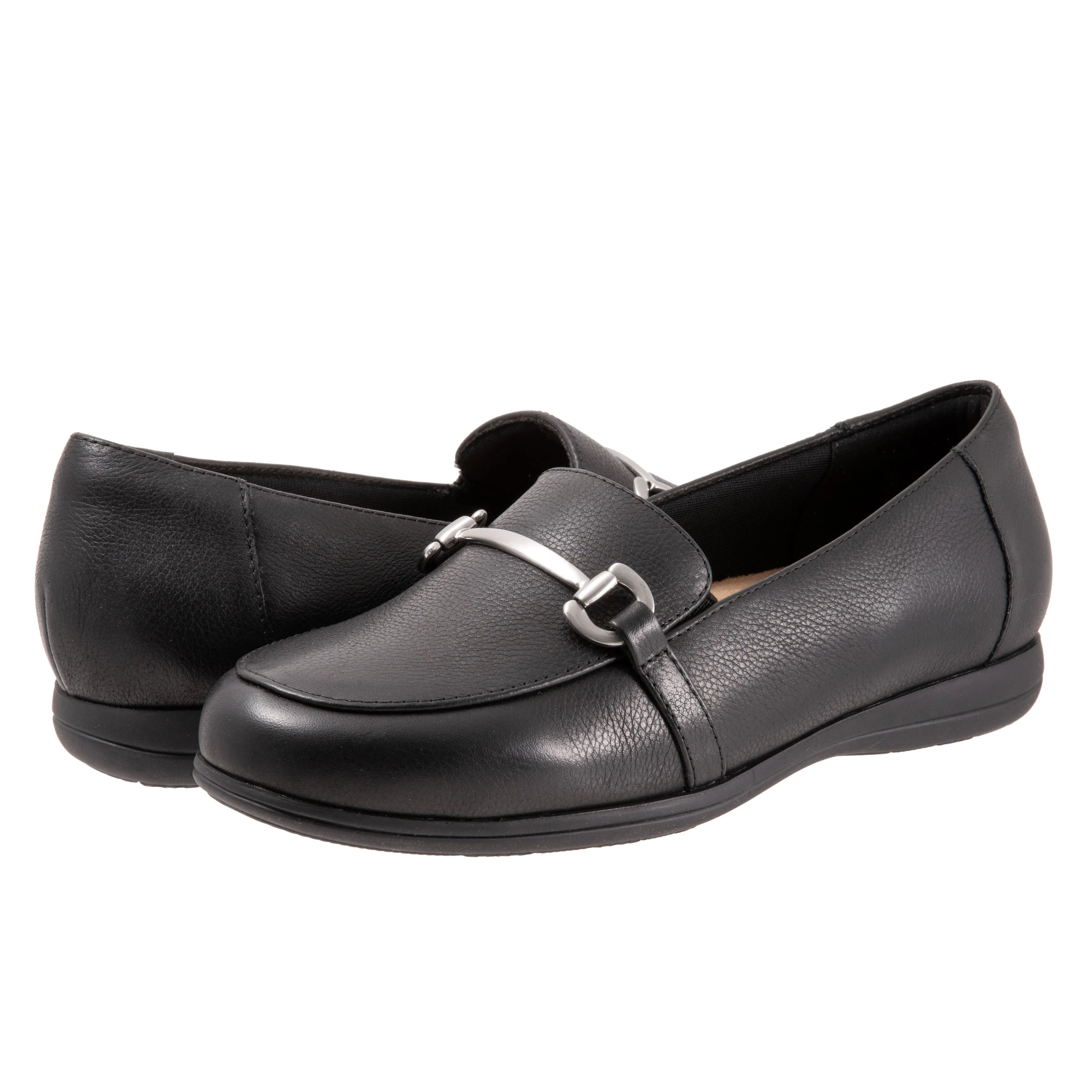 Donelle Black Leather Loafer Shoes