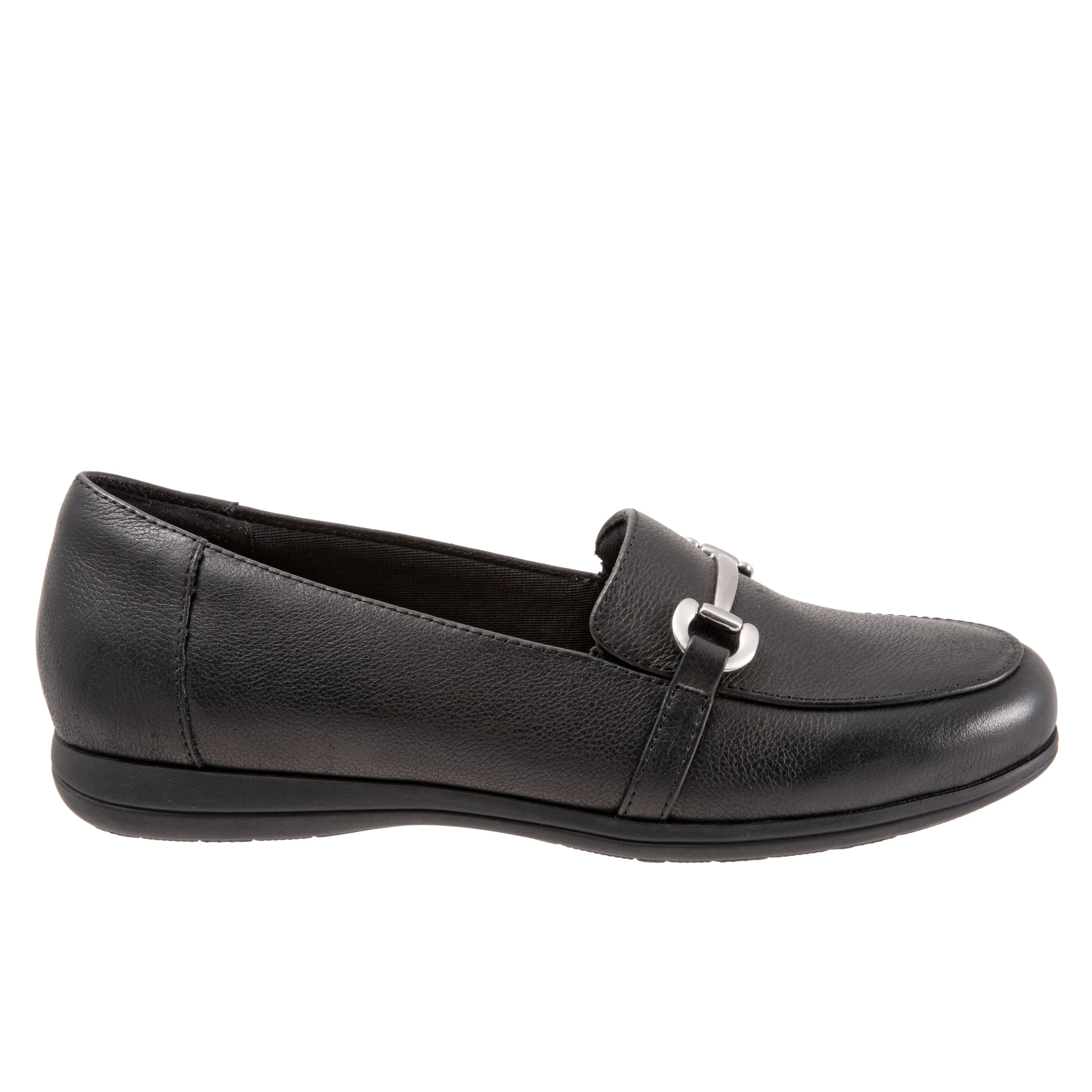 Donelle Black Leather Loafer Shoes