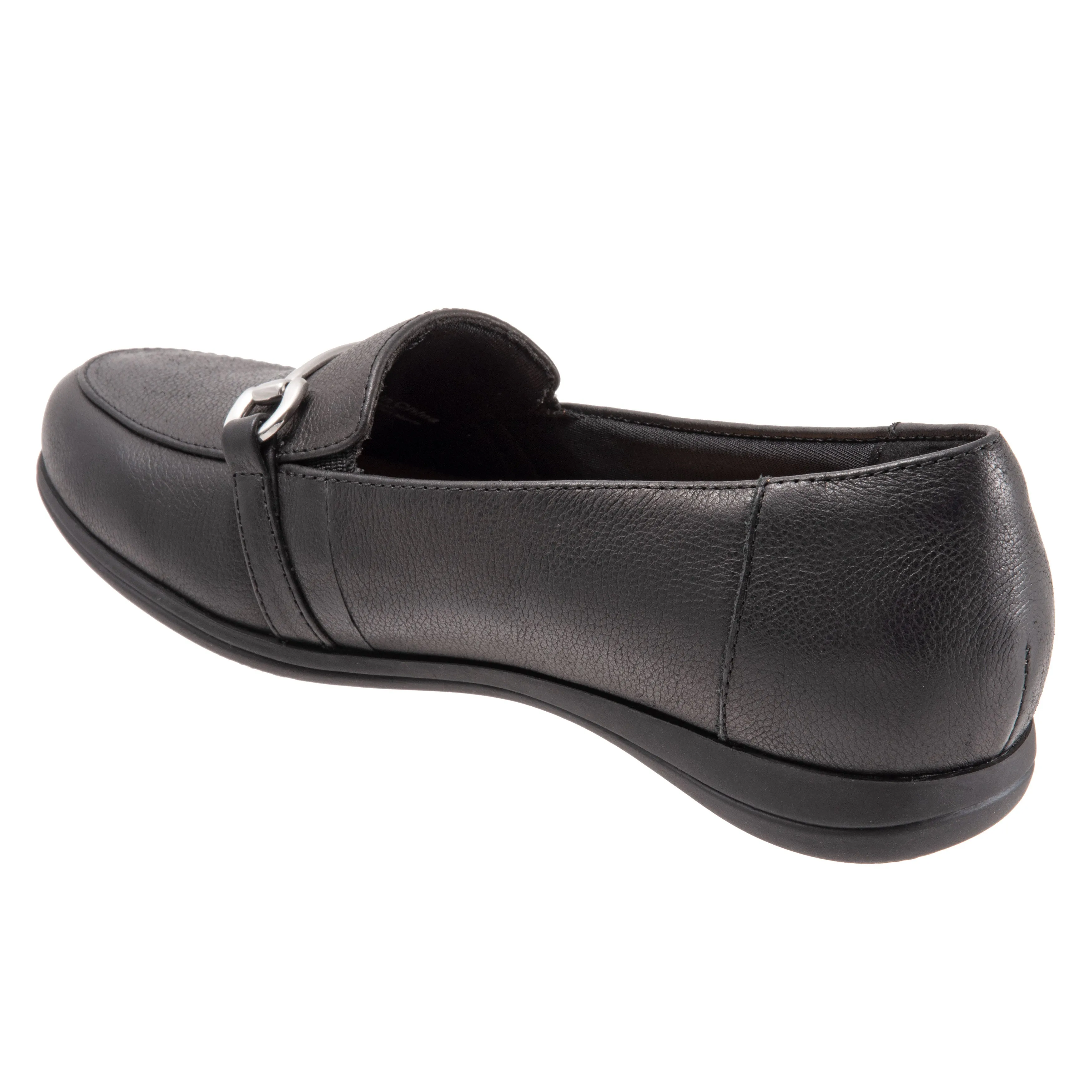 Donelle Black Leather Loafer Shoes