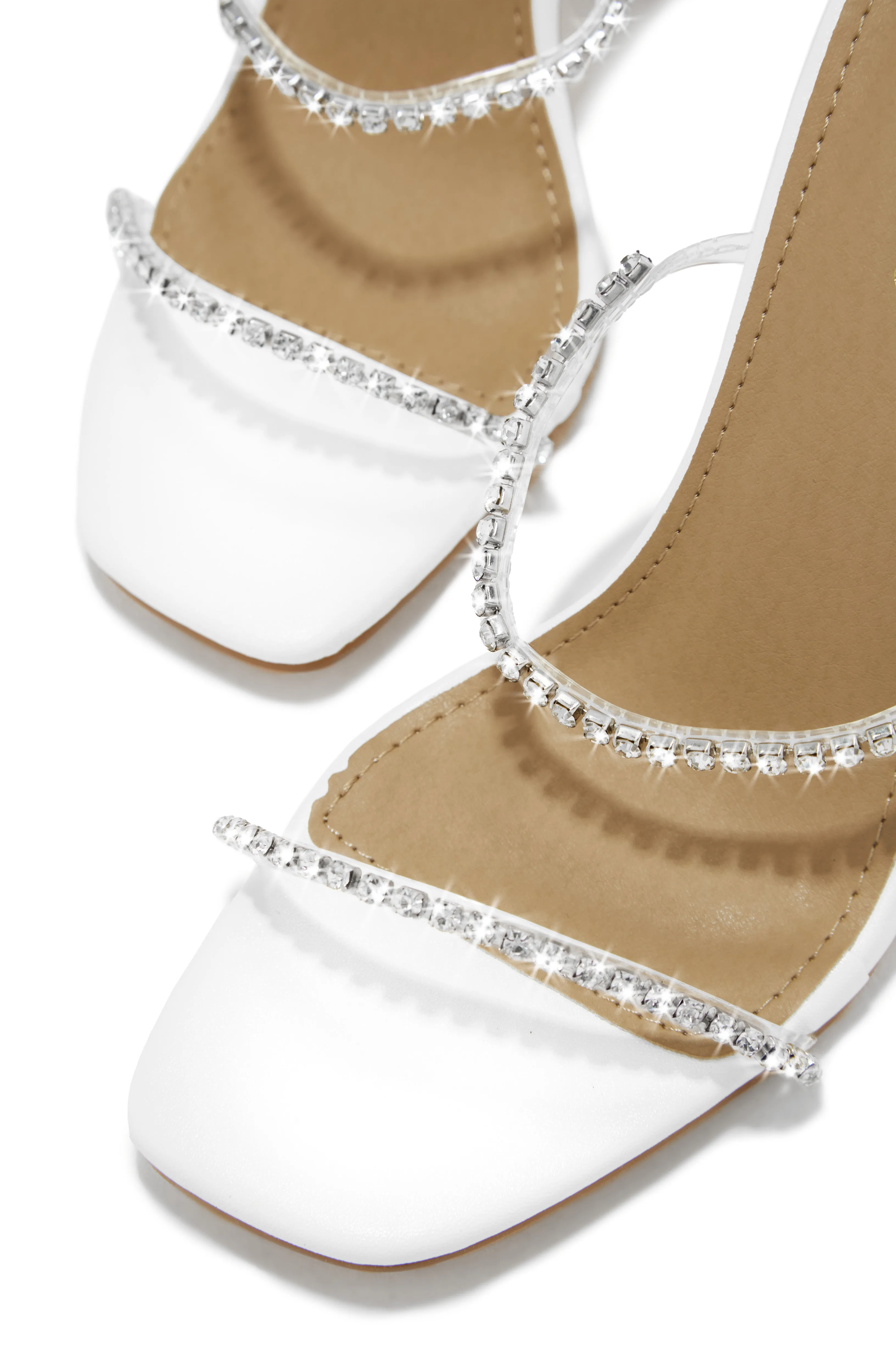 Dubai Embellished Mule Heels - White