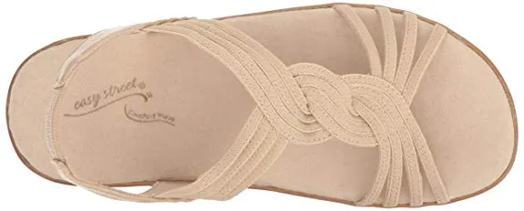 Easy Street Women's Natara Flat Sandal, Natural (Women)