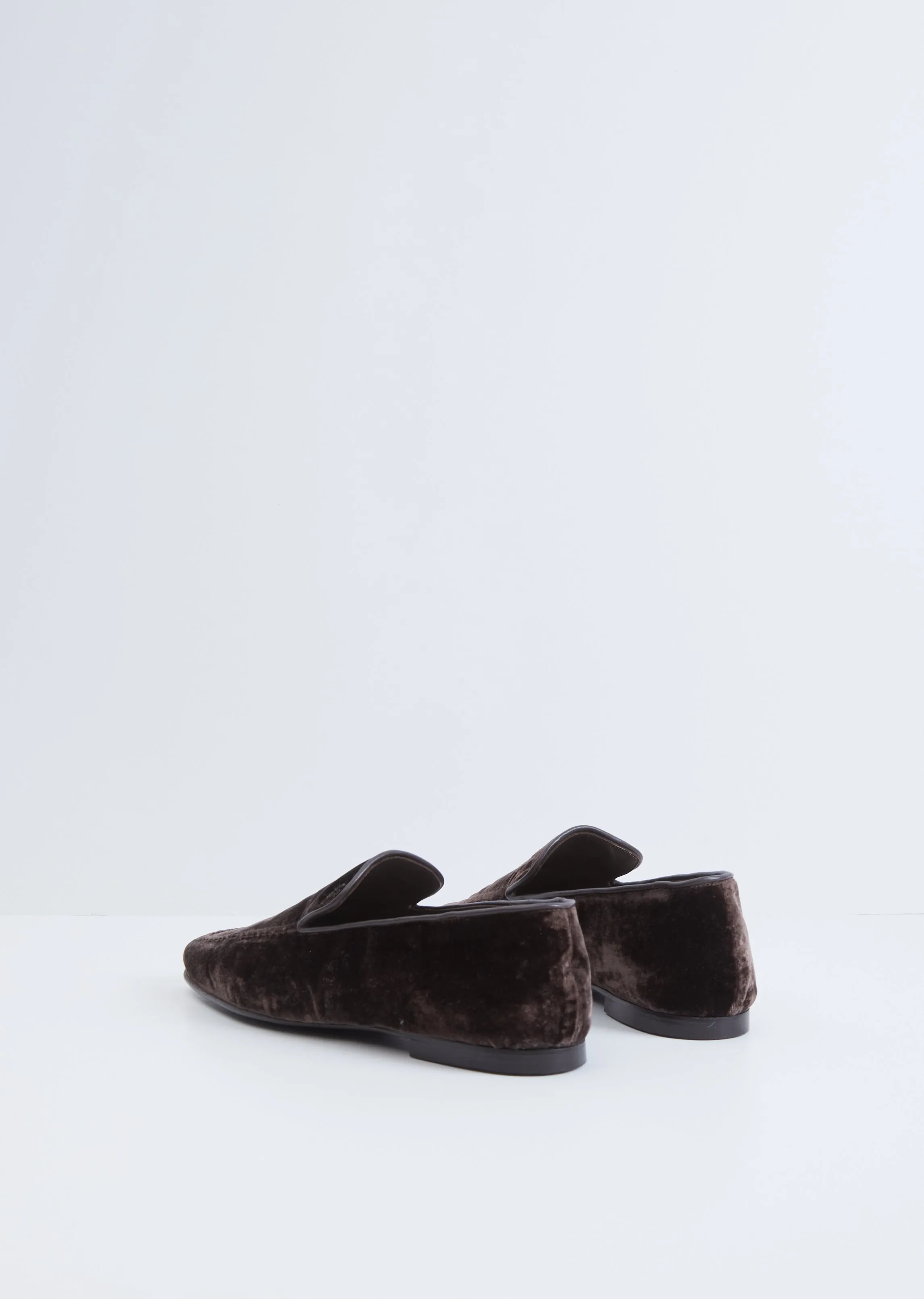 Edmeé Velvet Loafers — Brown