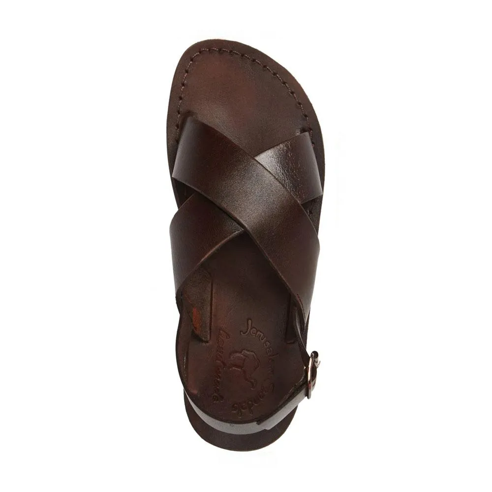 Elan Buckle - Leather Thick Strap Sandal | Brown