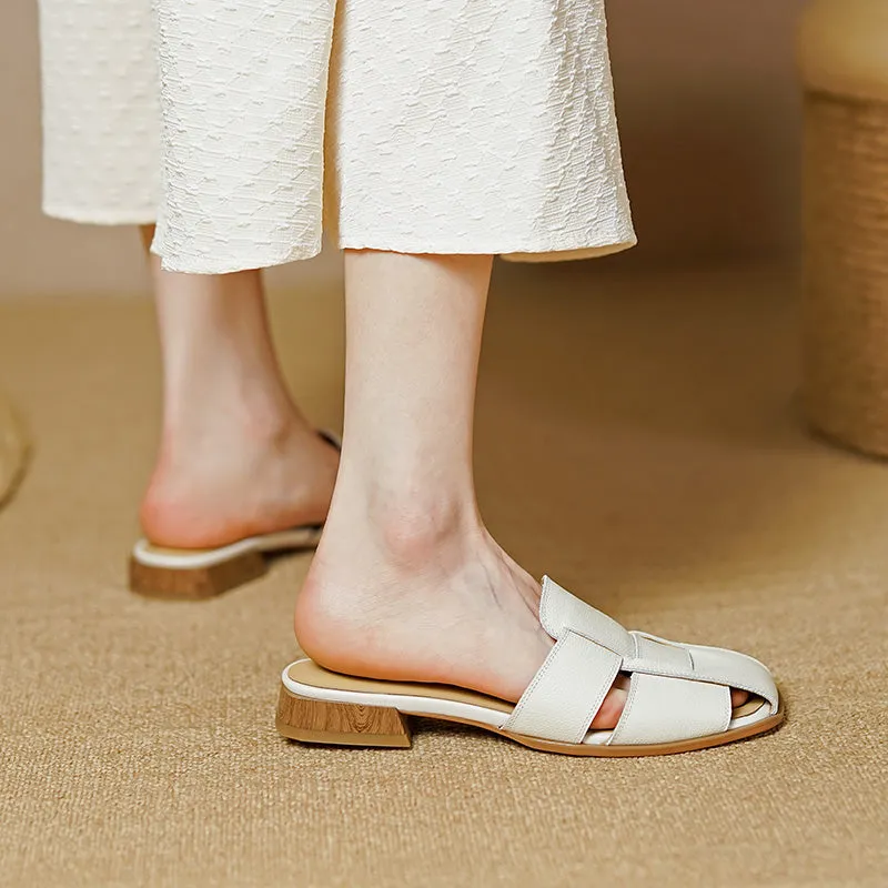 Elia Womens White Flat Mules