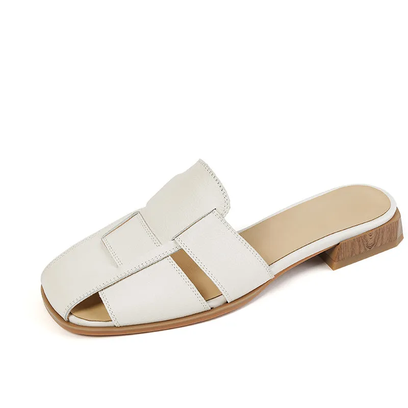 Elia Womens White Flat Mules