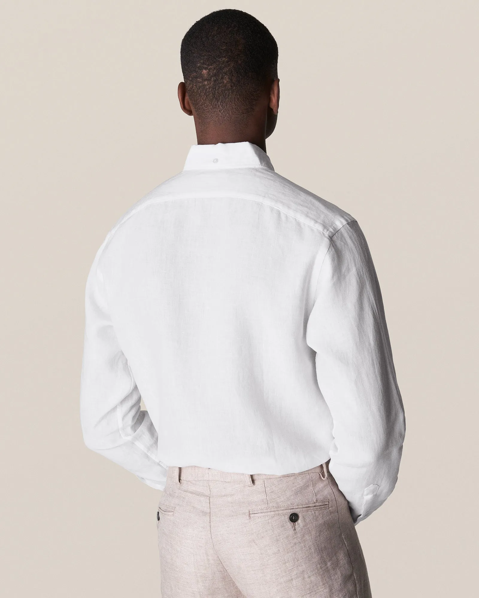 ETON 10000321800 WHITE SLIM LINEN SC SHIRT