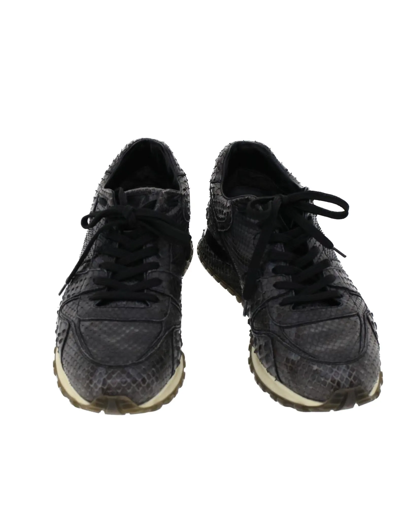 Exotic Leather Black Sneakers