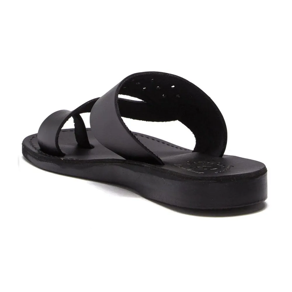 Ezra - Leather Cut Out Sandal | Black