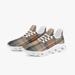 Fall Plaid Bounce Mesh Knit Sneakers - White