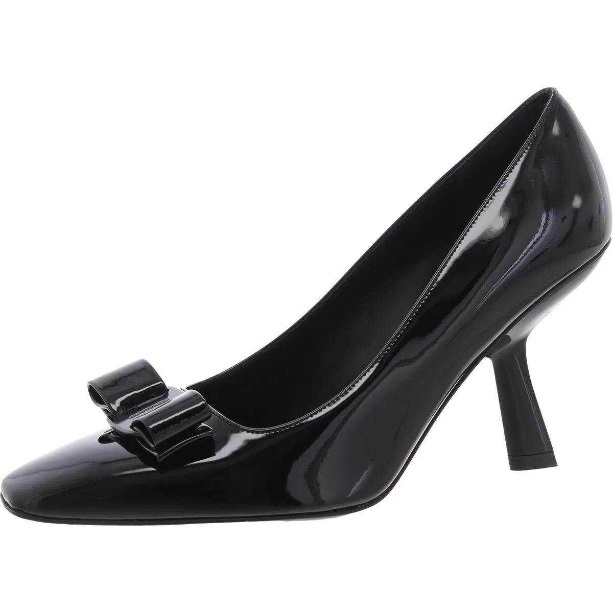 Ferragamo Womens Anz 85 Patent Leather Bow Pumps