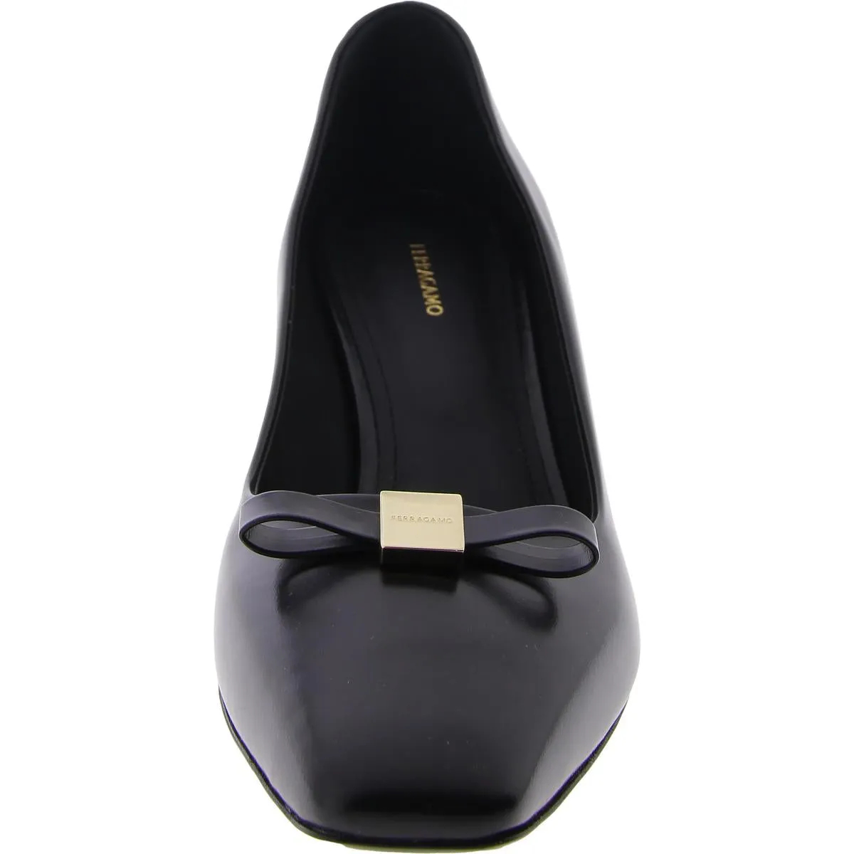 Ferragamo Womens Lena 60 Faux Leather Slip-On Pumps