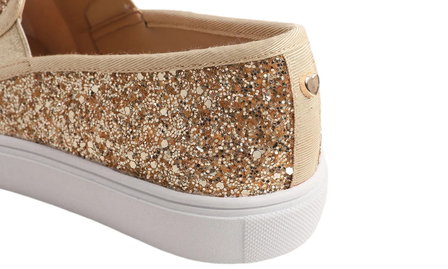 Feversole Women's Glitter Gold Slip On Sneaker Casual Flat Loafers