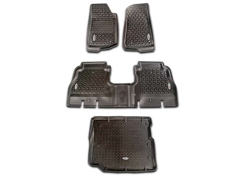 FORTEC Custom Molded Floor Liners by Rugged Ridge in Black for 18-up Jeep Wrangler JL & 20-up Gladiator JTUnlimited