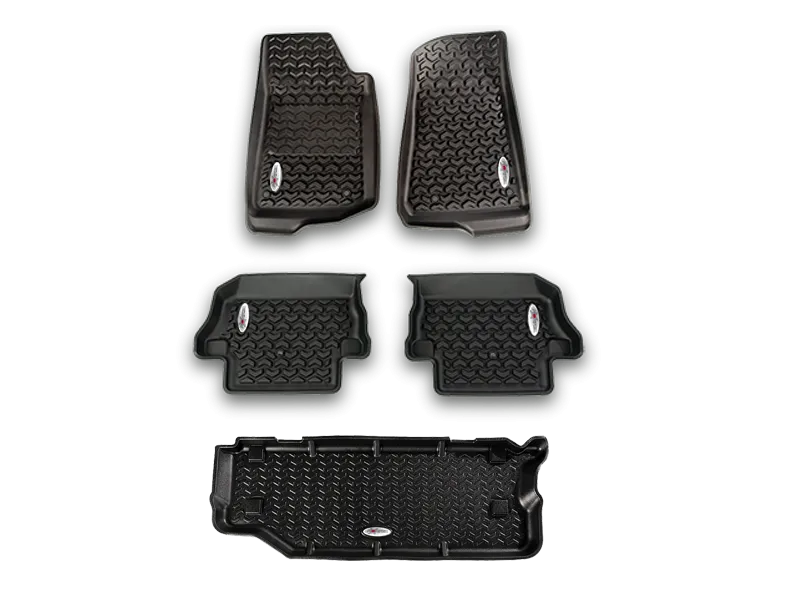 FORTEC Custom Molded Floor Liners by Rugged Ridge in Black for 18-up Jeep Wrangler JL & 20-up Gladiator JTUnlimited