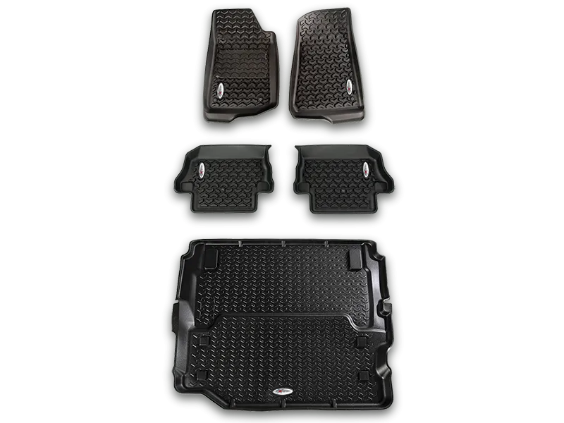 FORTEC Custom Molded Floor Liners by Rugged Ridge in Black for 18-up Jeep Wrangler JL & 20-up Gladiator JTUnlimited