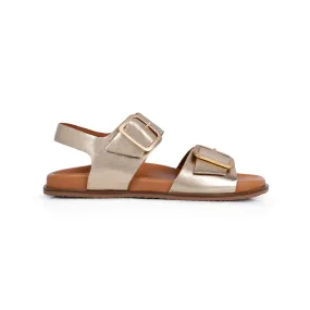 Gala: Gold Two Bar Back Strap Sandals