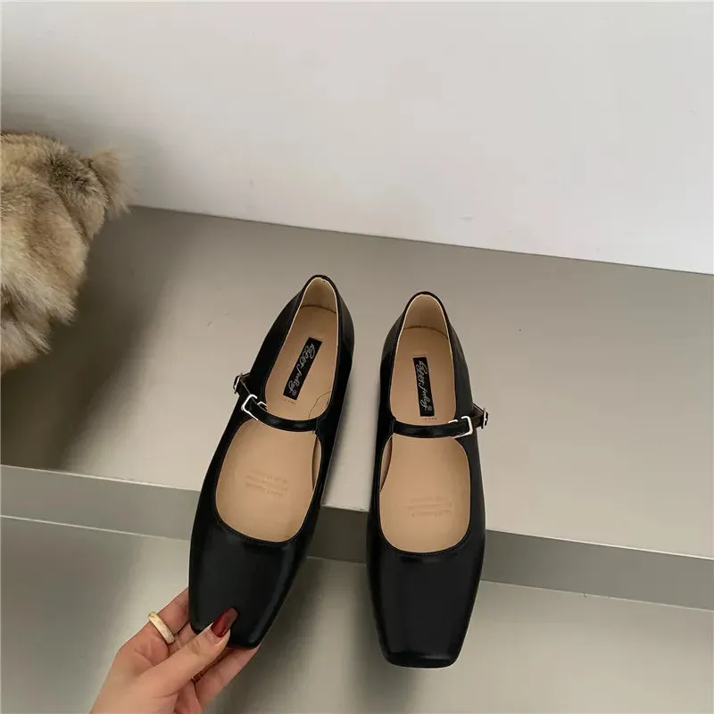 Garcelle Square Toe Mary Jane Ballet Flats