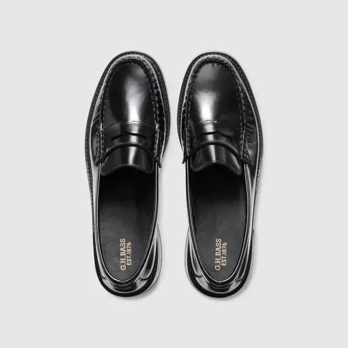 G.H. BASS WHITNEY HEEL LOAFER BLACK