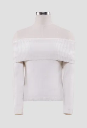 Gia Off the Shoulder Pullover White