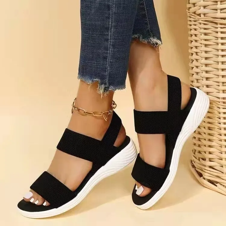 GRW Women Sandals Summer Comfortable Casual Elastic Strap