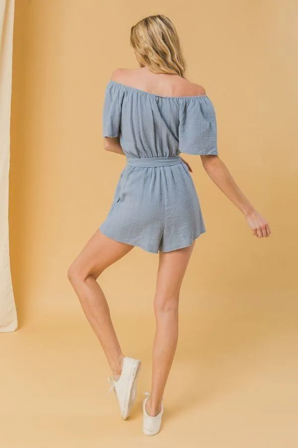 Harmony Button Down Woven Romper