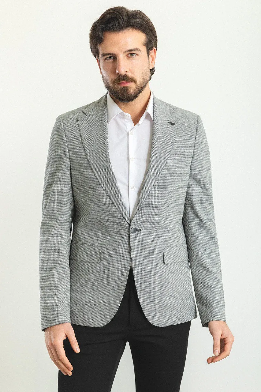 HolloMen Gray Patterned Blazer