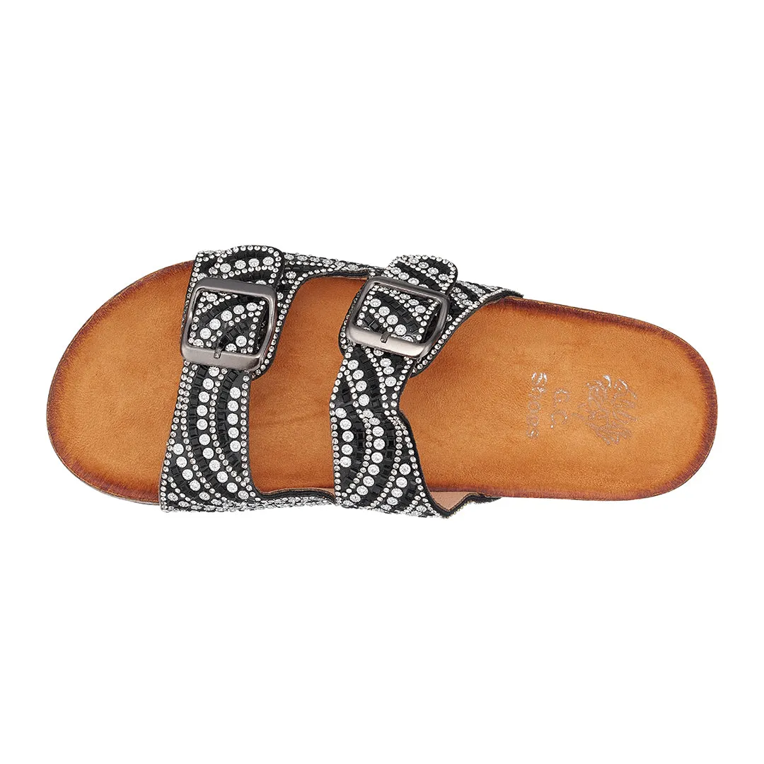 Holly Black Footbed Sandals