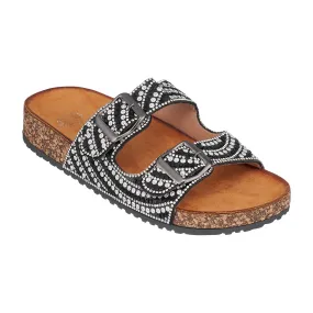 Holly Black Footbed Sandals