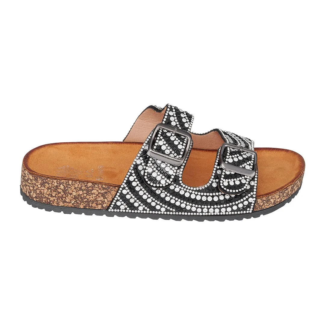 Holly Black Footbed Sandals