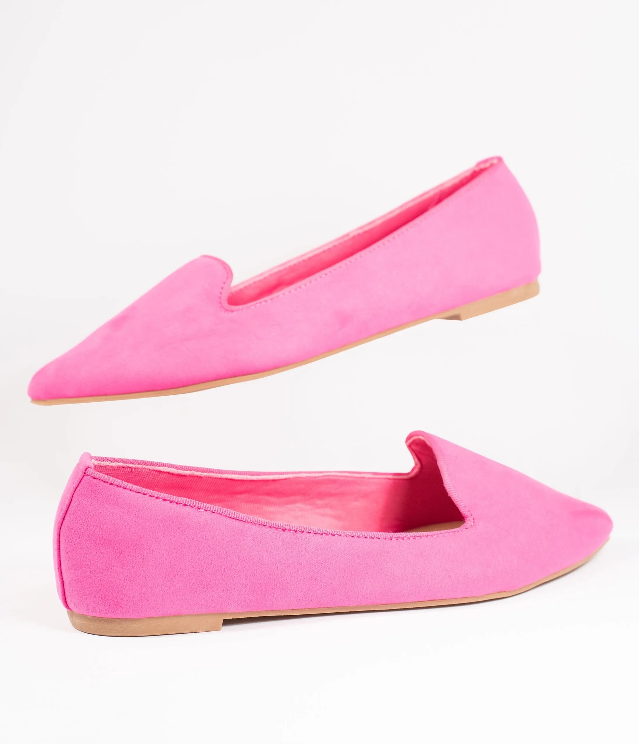 Hot Pink Suede Loafer Flats