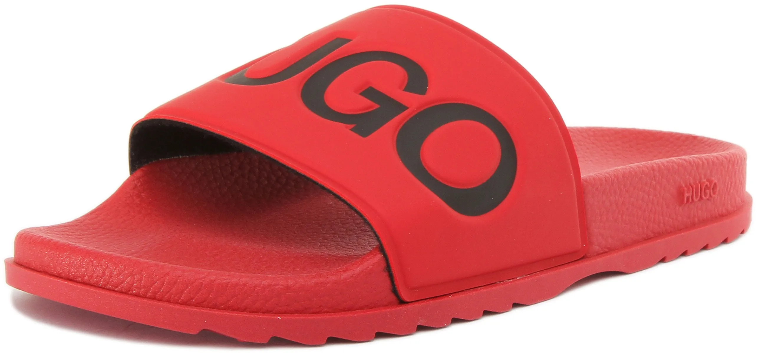 Hugo Match Sliders In Red Black For Men