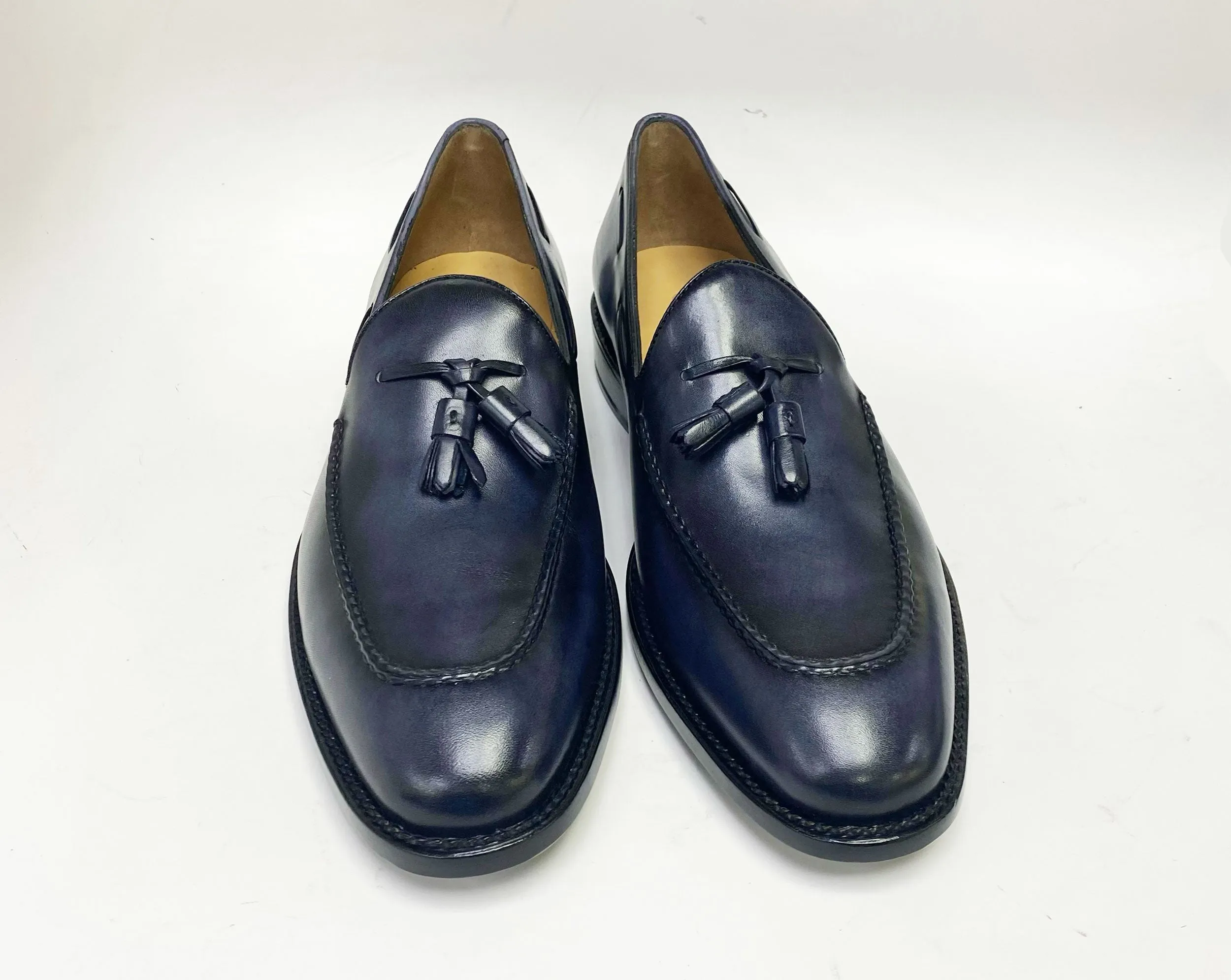 Jean Pierre Calfskin Tasseled Loafer Charcoal