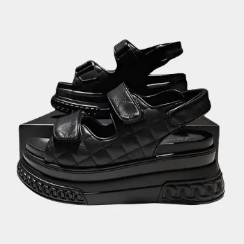 Joskaa 2024 New Black Platform Chunky Sandals