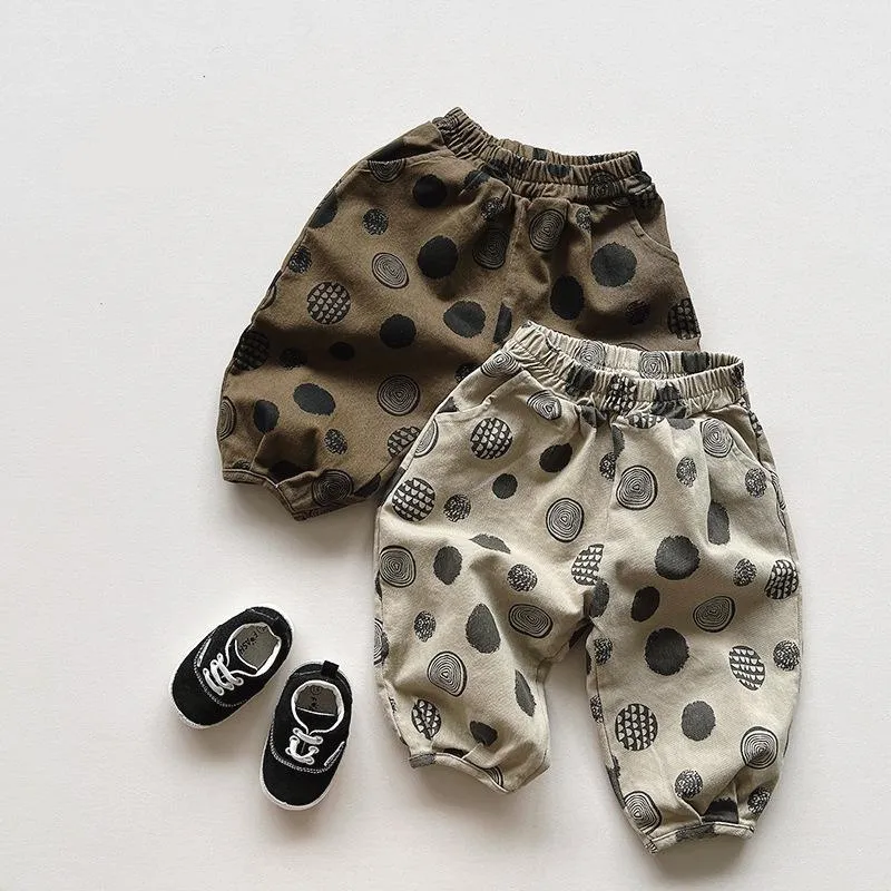 Kids' Mid-Waist Print Harem Pants with Pockets