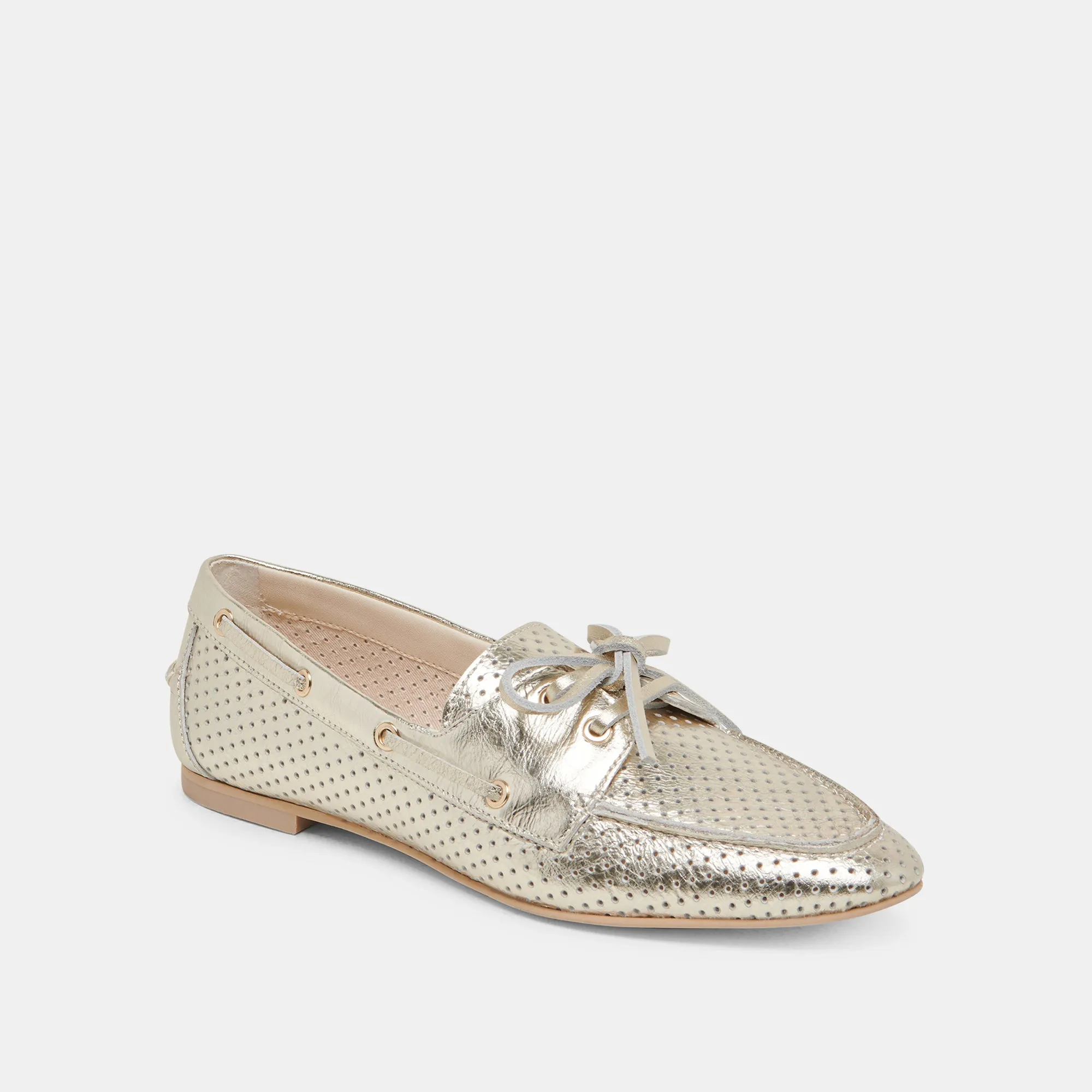 LAKIN LOAFERS PLATINUM PERFORATED LEATHER