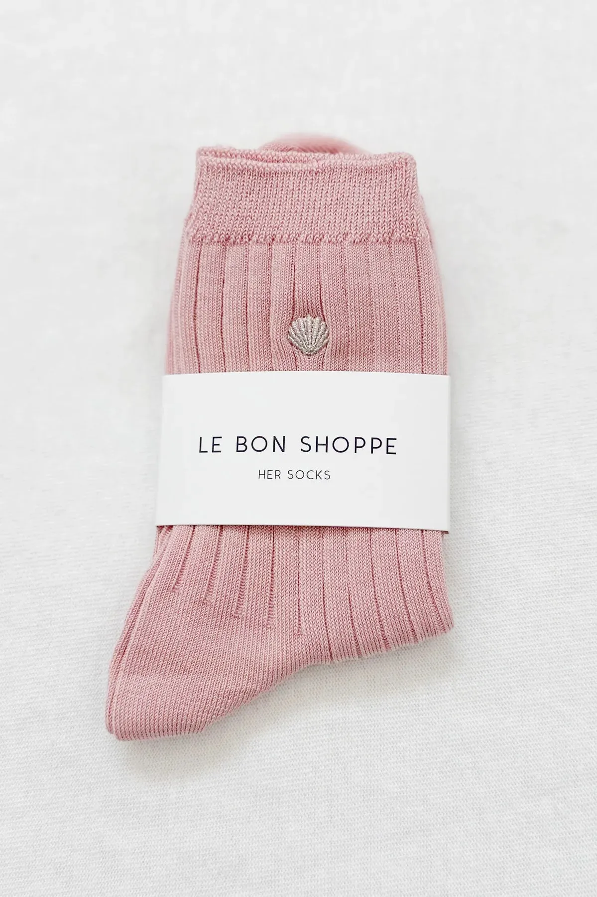 Le Bon Shoppe - Embroidered Her Socks | Pink Soda