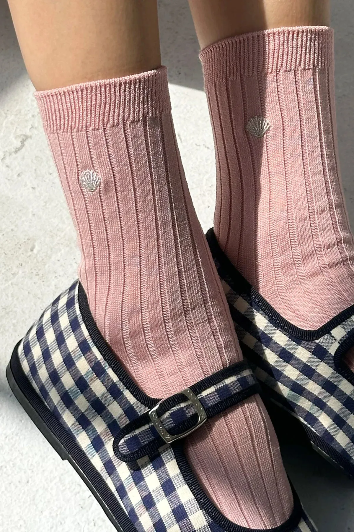 Le Bon Shoppe - Embroidered Her Socks | Pink Soda