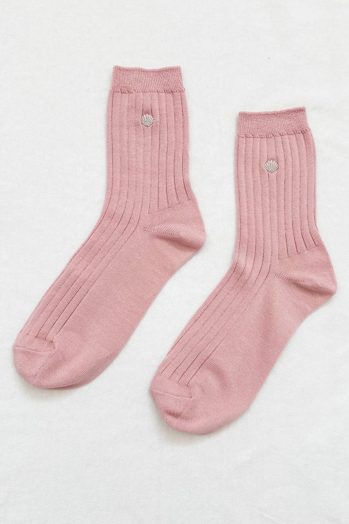 Le Bon Shoppe - Embroidered Her Socks | Pink Soda