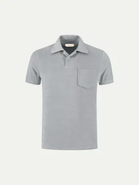 Light Grey Terry Towelling Polo Shirt