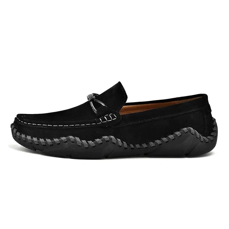 Luxury Brand Comfort Men Loafers Wear-Resistant Rubber Sole Genuine Leather Flats Fashion Shoes Causal Driving Shoes