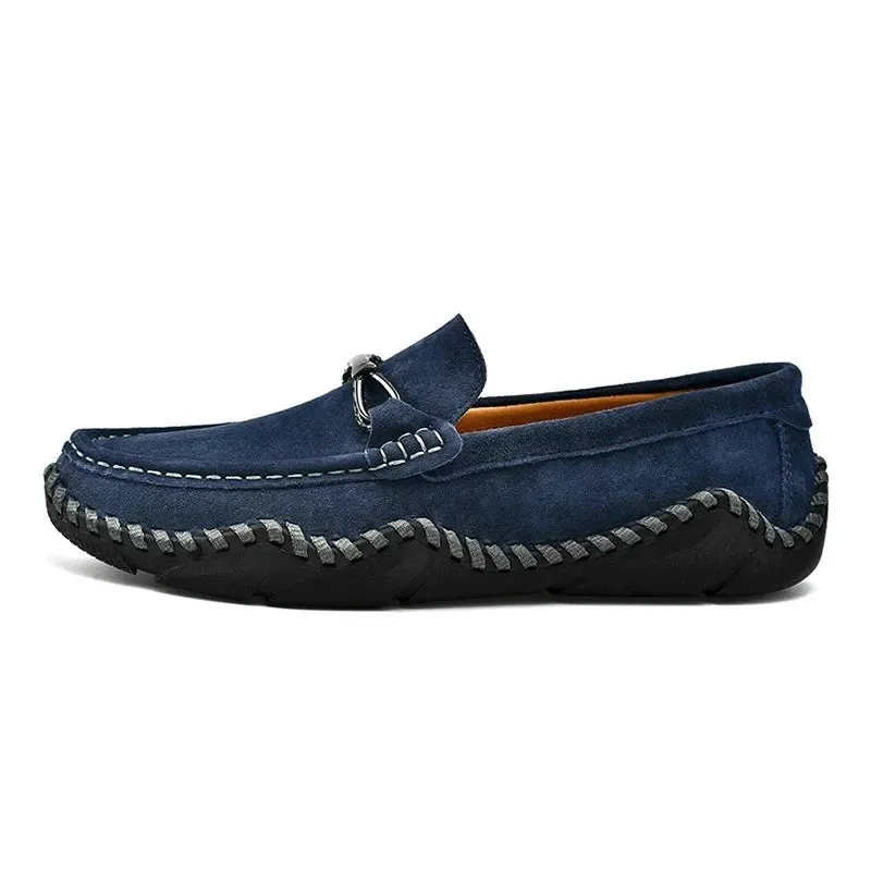 Luxury Brand Comfort Men Loafers Wear-Resistant Rubber Sole Genuine Leather Flats Fashion Shoes Causal Driving Shoes