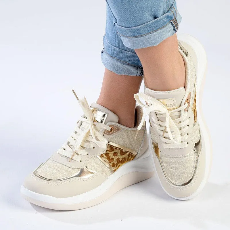 Madison Tiana Fashion Sneaker - Nude / Leopard