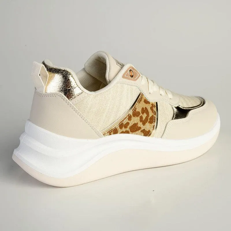 Madison Tiana Fashion Sneaker - Nude / Leopard