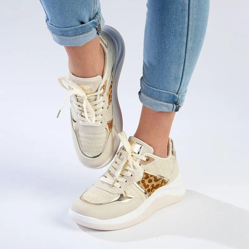 Madison Tiana Fashion Sneaker - Nude / Leopard