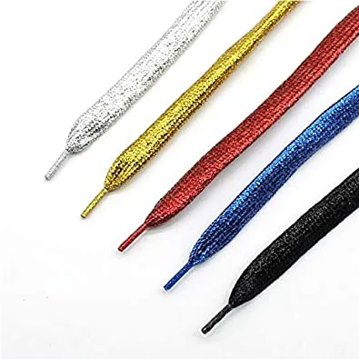 MarJunSep | Shimmery glitter 42" Solid Colors Flat Shoelaces