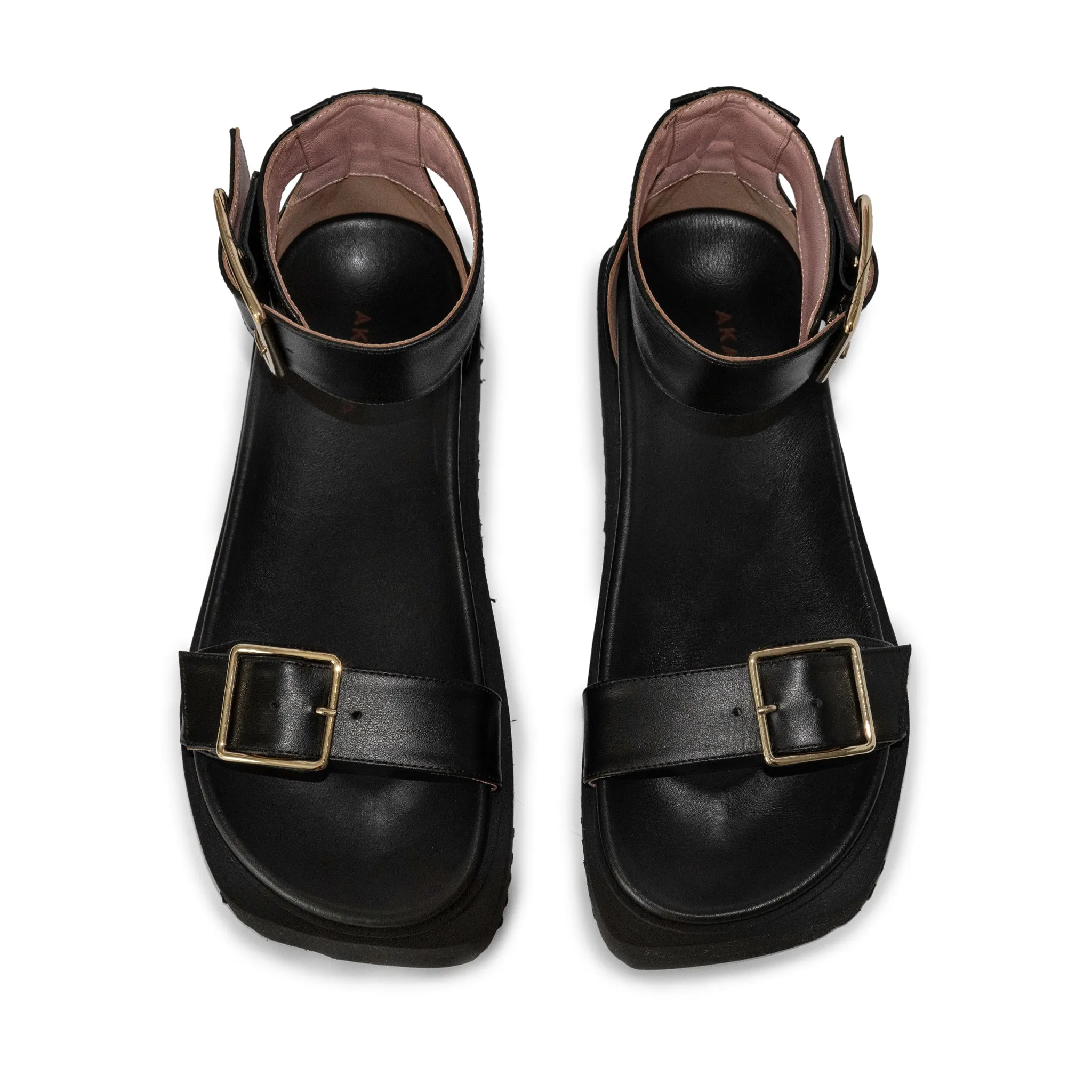 Maru Black Leather Sandals